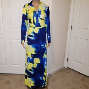 "Haoohu" beautiful Deep V-neck floral printed Maxi